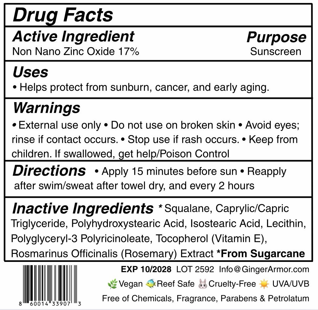 Ginger Armor Mineral Sunscreen Spray — 1 oz