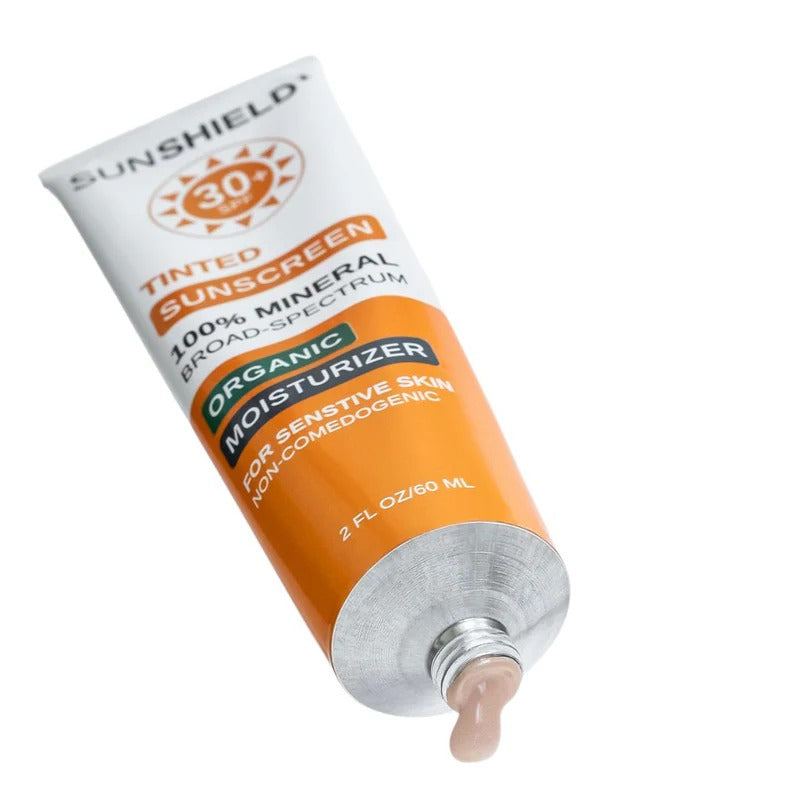 Organic Tinted Face Moisturizer + SPF 30 – 9 Ingredients – No White Cast – Daily Mineral Protection – 2 oz