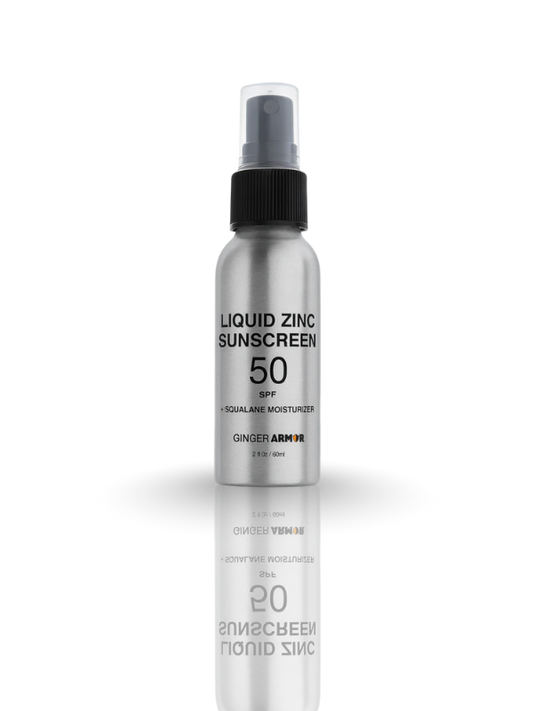 Ginger Armor SPF 50 Liquid Zinc Mineral Sunscreen & Squalane Moisturizer